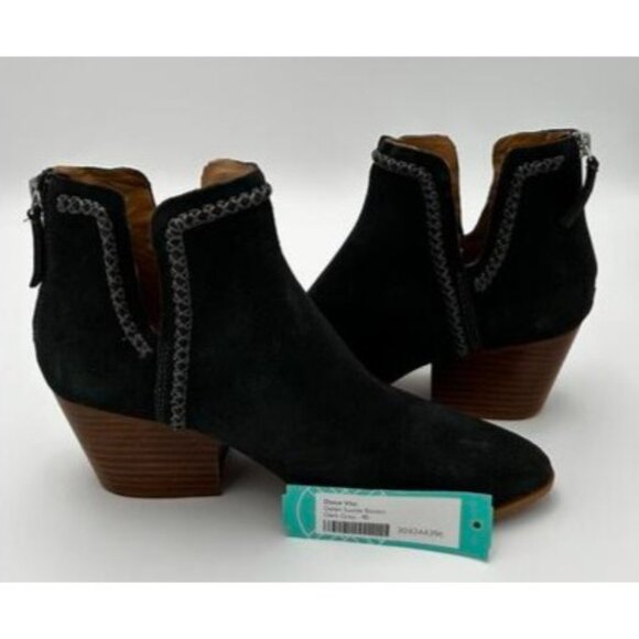 Dolce Vita Suede Booties Womens Sz 10 Dark Grey Western Ankle Boots Fall Winter - Picture 2 of 6